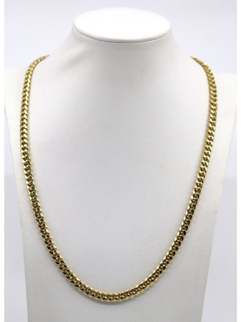 Unique 10K Karat Solid Yellow Gold Designer Cuban Link Chain Necklace - 22.25" L